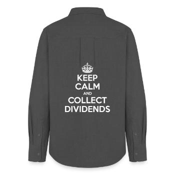 Restez calme et touchez les dividendes - Spruch - Chemise Oxford Femme - charbon - Dos - AI Model Female 172 light (172cm)