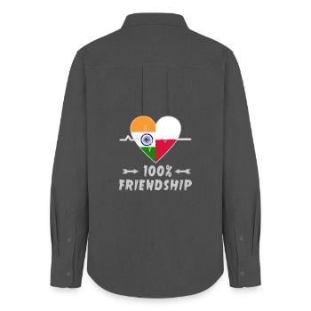 India and Poland 100% friendship - Women's Oxford Shirt - anthracite - Back - AI Model Female 172 light (172cm)