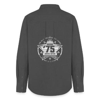 Stern '75 - Frauen Oxford Hemd - Anthrazit - Hinten - AI Model Female 172 light (172cm)