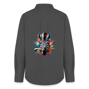 Zebra - Women's Oxford Shirt - anthracite - Back - AI Model Female 172 light (172cm)
