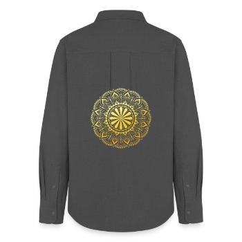 Mandala - Chemise Oxford Femme - charbon - Dos - AI Model Female 172 light (172cm)