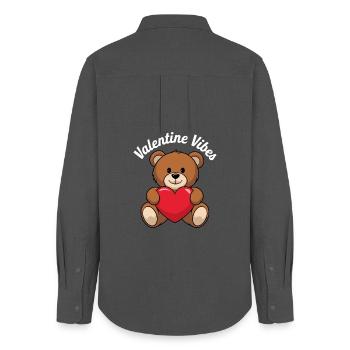 Valentine vibes for lovers on Valentine's Day - Women's Oxford Shirt - anthracite - Back - AI Model Female 172 light (172cm)