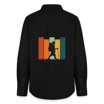 Retro Hiking - Women's Oxford Shirt - black - Back - AI Model Female 172 light (172cm)