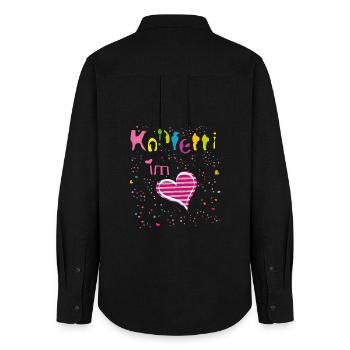 Confettis en plein cœur - Chemise Oxford Femme - noir - Dos - AI Model Female 172 light (172cm)
