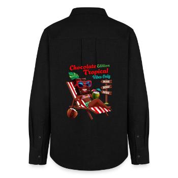 Chocolate Tropical - Women's Oxford Shirt - black - Back - AI Model Female 172 light (172cm)