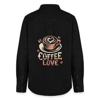 Coffee Love – Perfect Art for Coffee Lovers - Women's Oxford Shirt - black - Back - AI Model Female 172 light (172cm)