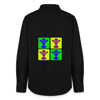 Alien Cowboy Pop Art Design - Chemise Oxford Femme - noir - Dos - AI Model Female 172 light (172cm)