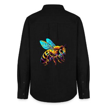 Bee - Women's Oxford Shirt - black - Back - AI Model Female 172 light (172cm)