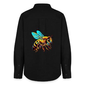 Bee - Women's Oxford Shirt - black - Back - AI Model Female 172 light (172cm)