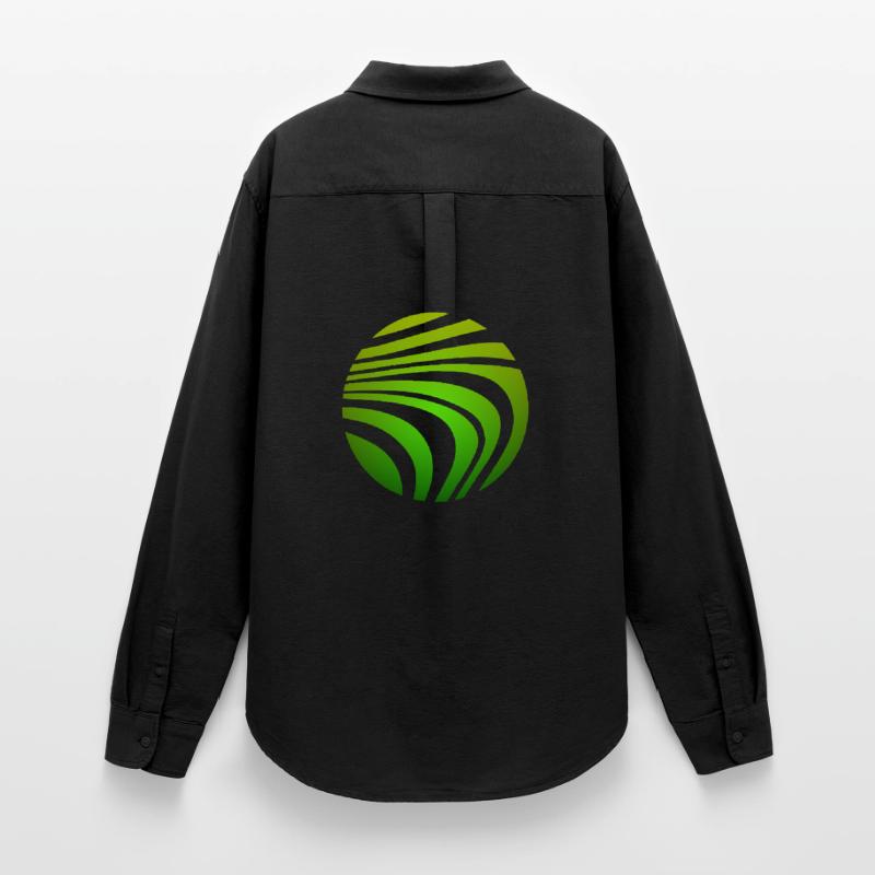 Psychedelic Pattern Green Gradient Women's Oxford Shirt