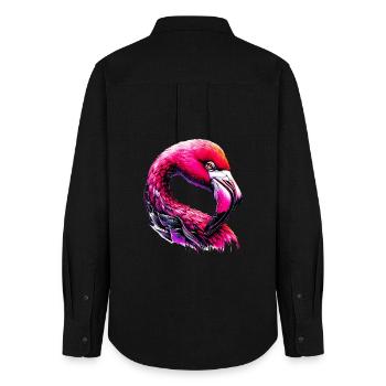 Flamingo - Women's Oxford Shirt - black - Back - AI Model Female 172 light (172cm)