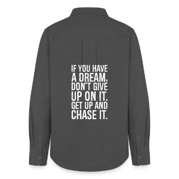 if you have a dream don't give up on it get up - Women's Oxford Shirt - anthracite - Back - AI Model Female 172 light (172cm)