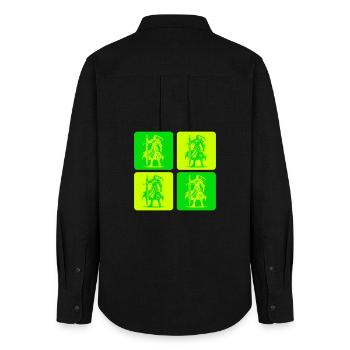 Knight of Justice - Women's Oxford Shirt - black - Back - AI Model Female 172 light (172cm)