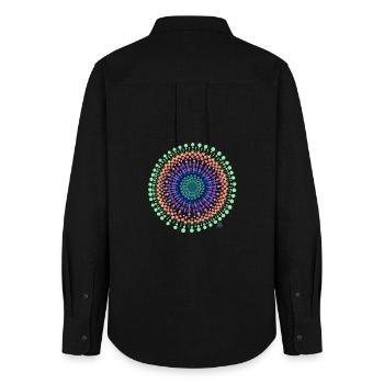 Mandala Traum - Frauen Oxford Hemd - Schwarz - Hinten - AI Model Female 172 light (172cm)