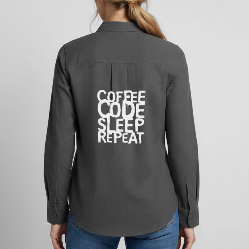 coffee code Programmierer - Informatik Arbeit Logo Frauen Oxford Hemd