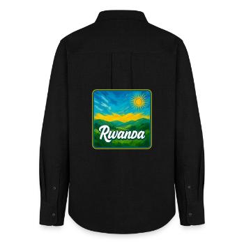 Rwanda – La beauté verte de l’Afrique - Chemise Oxford Femme - noir - Dos - AI Model Female 172 light (172cm)
