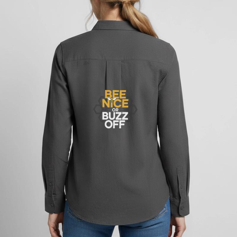 Bee Beekeeper Bee Nice Or Buzz Off Beekeeper Women's Oxford Shirt