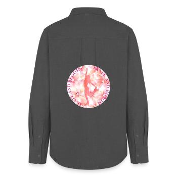 SKATE AND BLOOM - Frauen Oxford Hemd - Anthrazit - Hinten - AI Model Female 172 light (172cm)
