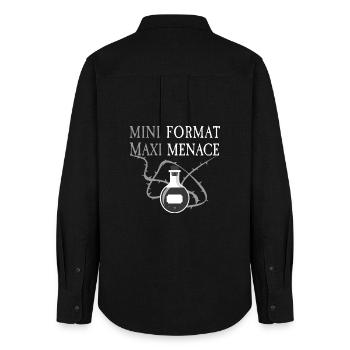 Small size, big threat - Women's Oxford Shirt - black - Back - AI Model Female 172 light (172cm)