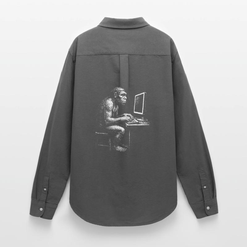 Digital Coder Homo Erectus gift Women's Oxford Shirt