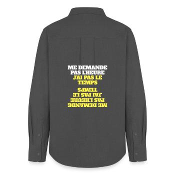 Don't Ask Me the Time I Don't Have Time - Hourglass - Women's Oxford Shirt - anthracite - Back - AI Model Female 172 light (172cm)