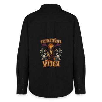 Barkeeperin Barfrau The Bartender Witch - Frauen Oxford Hemd - Schwarz - Hinten - AI Model Female 172 light (172cm)