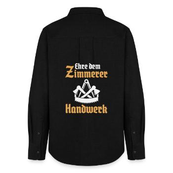 Zimmerer Handwerk Zimmermann Zunftzeichen - Frauen Oxford Hemd - Schwarz - Hinten - AI Model Female 172 light (172cm)