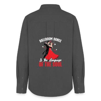 Ballroom Dance Language Of My Soul - Frauen Oxford Hemd - Anthrazit - Hinten - AI Model Female 172 light (172cm)