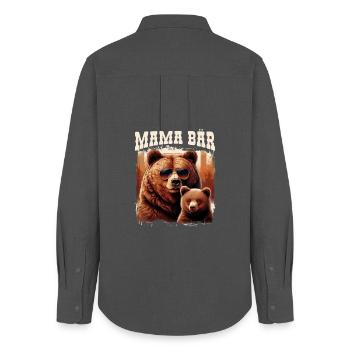 Mama Bär Muttertag Mutter Elternteil Mama Bear - Frauen Oxford Hemd - Anthrazit - Hinten - AI Model Female 172 light (172cm)