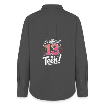 13. Geburtstag Teenager Geschenk - Frauen Oxford Hemd - Anthrazit - Hinten - AI Model Female 172 light (172cm)