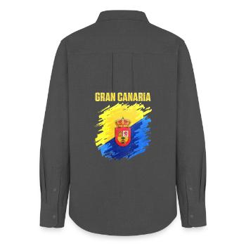 Powerful Gran Canaria club crest - Women's Oxford Shirt - anthracite - Back - AI Model Female 172 light (172cm)