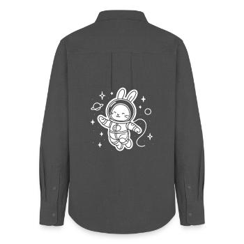 Space bunny in astronaut suit - Women's Oxford Shirt - anthracite - Back - AI Model Female 172 light (172cm)