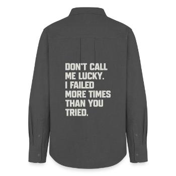 Humorous quote for confidant - Women's Oxford Shirt - anthracite - Back - AI Model Female 172 light (172cm)