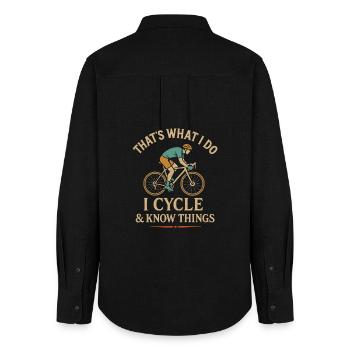 That's what I do I ride a bike and know Din - Women's Oxford Shirt - black - Back - AI Model Female 172 light (172cm)
