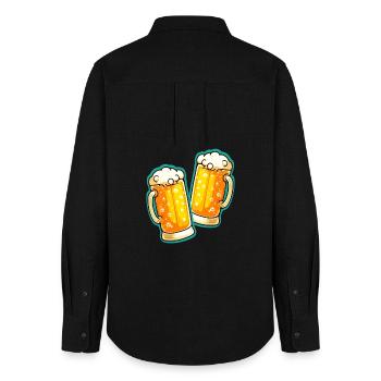 Beer Cheers Beer Glass Beer Mug - Women's Oxford Shirt - black - Back - AI Model Female 172 light (172cm)