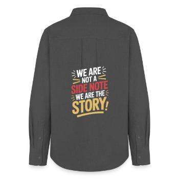 We Are Not a Side Note We Are the Story Hispanic - Women's Oxford Shirt - anthracite - Back - AI Model Female 172 light (172cm)
