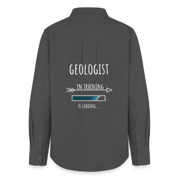 Geology Gift Profession Education Geologist - Women's Oxford Shirt - anthracite - Back - AI Model Female 172 light (172cm)