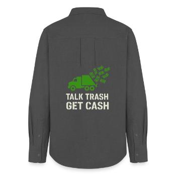 Garbage Truck Driver Garbage Dad Hero Pickup Truck - Women's Oxford Shirt - anthracite - Back - AI Model Female 172 light (172cm)