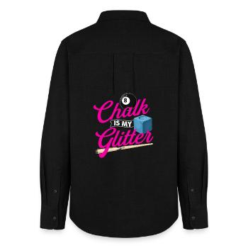 La craie est mon éclat - Citation de billard Cue Sports - Chemise Oxford Femme - noir - Dos - AI Model Female 172 light (172cm)