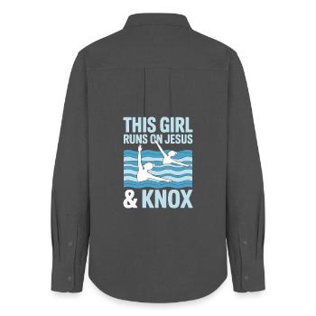 Natation synchronisée Natation artistique Sports nautiques - Chemise Oxford Femme - charbon - Dos - AI Model Female 172 light (172cm)