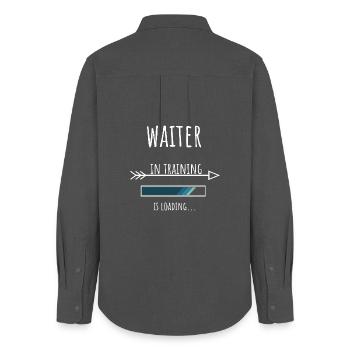 Waiter Geschenk Beruf Ausbildung Kellner - Frauen Oxford Hemd - Anthrazit - Hinten - AI Model Female 172 light (172cm)
