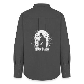 Mystical Witchcraft Moon Design - Women's Oxford Shirt - anthracite - Back - AI Model Female 172 light (172cm)