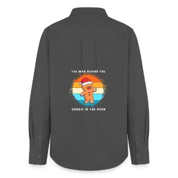 Pregnancy Birth Gingerbread Christmas - Women's Oxford Shirt - anthracite - Back - AI Model Female 172 light (172cm)