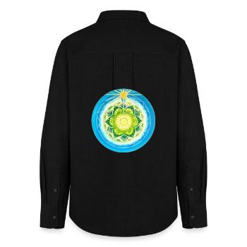 Living light-filled mandala - Women's Oxford Shirt - black - Back - AI Model Female 172 light (172cm)