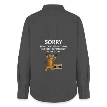 Festival live music sarcastic concert - Women's Oxford Shirt - anthracite - Back - AI Model Female 172 light (172cm)