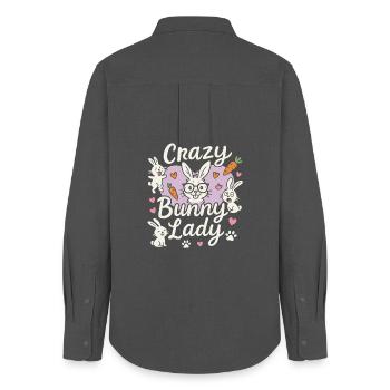 J’adore pêcher avec la meilleure prise de ma vie - Chemise Oxford Femme - charbon - Dos - AI Model Female 172 light (172cm)