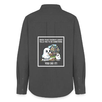 My favorite ghost - Women's Oxford Shirt - anthracite - Back - AI Model Female 172 light (172cm)