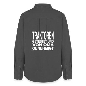 Tractor - Women's Oxford Shirt - anthracite - Back - AI Model Female 172 light (172cm)