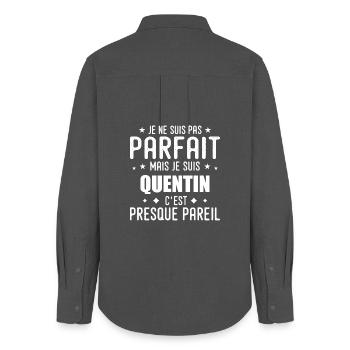 Quentin: authentic, imperfect, top, perfection - Women's Oxford Shirt - anthracite - Back - AI Model Female 172 light (172cm)