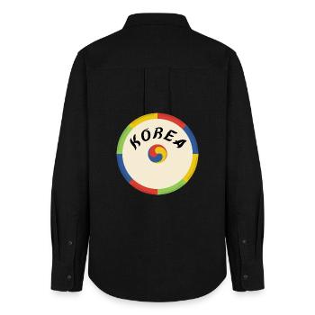 Korea Design – Tradition & Culture in a Circle - Women's Oxford Shirt - black - Back - AI Model Female 172 light (172cm)